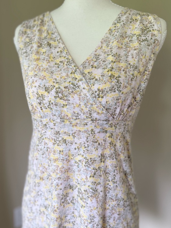 Eddie Bauer Dresses & Skirts - Eddie Bauer Sleeveless Floral Midi Dress Sundress White Yellow Olive Outdoor XS